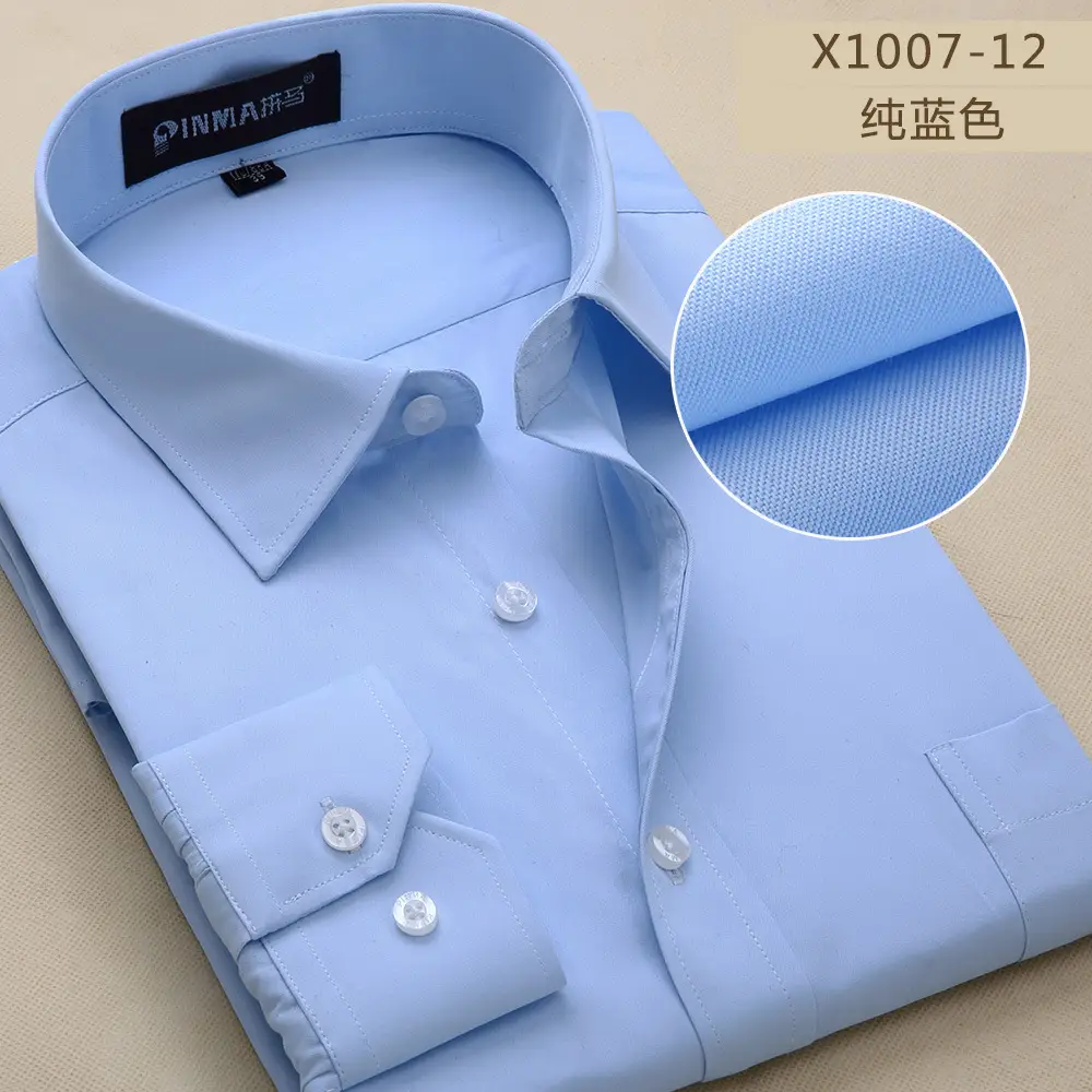 Men's White Slim Fit Long Sleeve Shirt Plus Size - Image 7