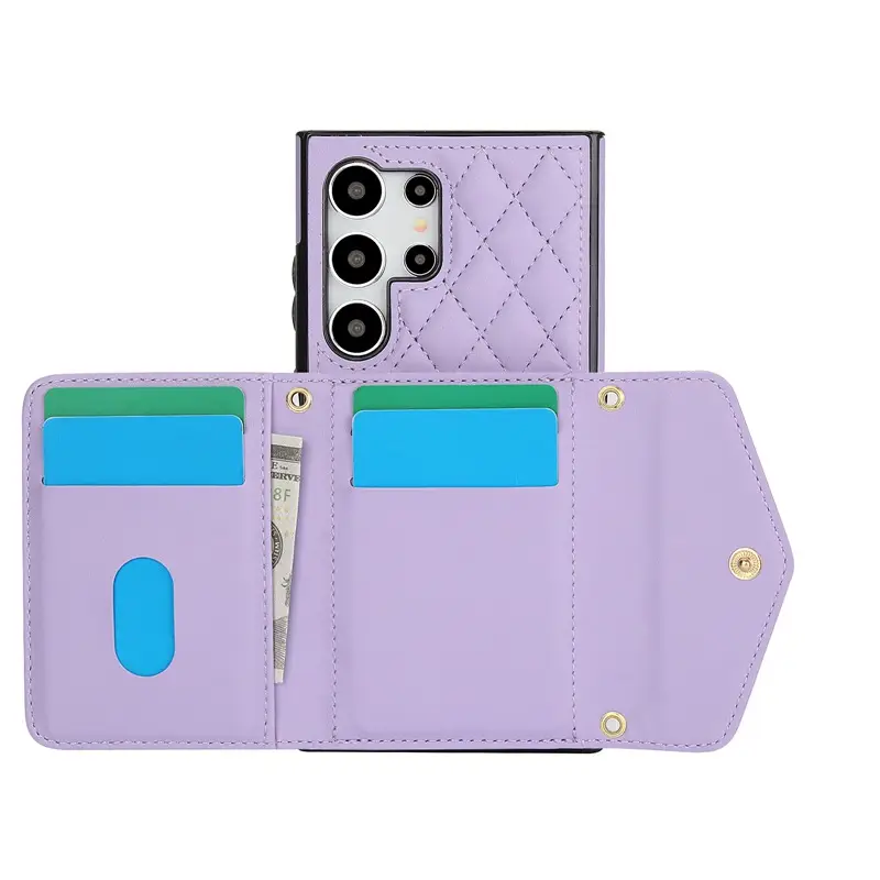 Samsung S25 Ultra Leather Crossbody Phone Case with Card Holder - Image 9