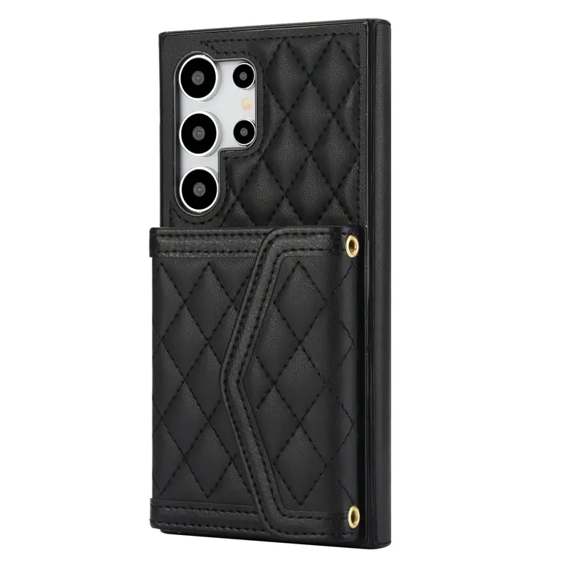 Samsung S25 Ultra Leather Crossbody Phone Case with Card Holder - Image 2