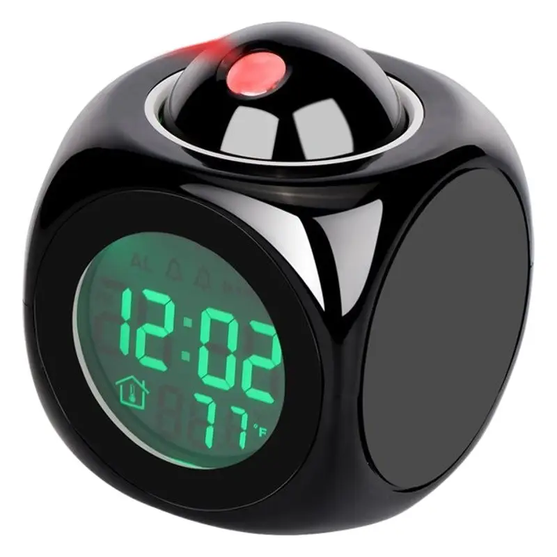 LED Voice Alarm Clock with Laser Projection & Digital Display