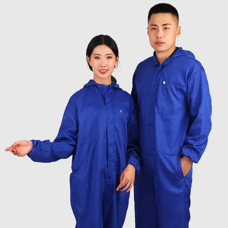 Professional One-Piece Work Suit Blue Hooded Auto Repair Spray Factory Wear