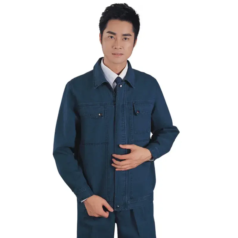 Men Denim Work Suit Blue Welding Windproof - Image 5