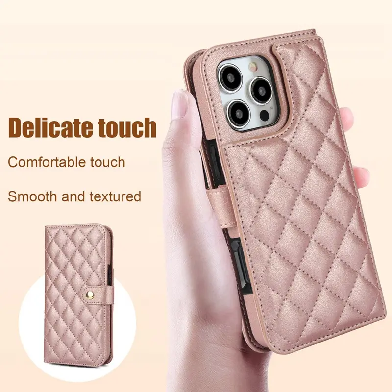 iPhone 16 Pro Leather Protective Shell with Card & Google Bracket