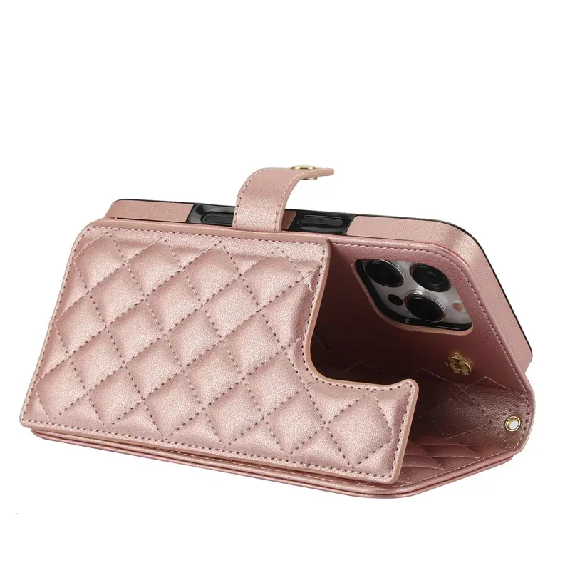 iPhone 16 Pro Leather Protective Shell with Card & Google Bracket