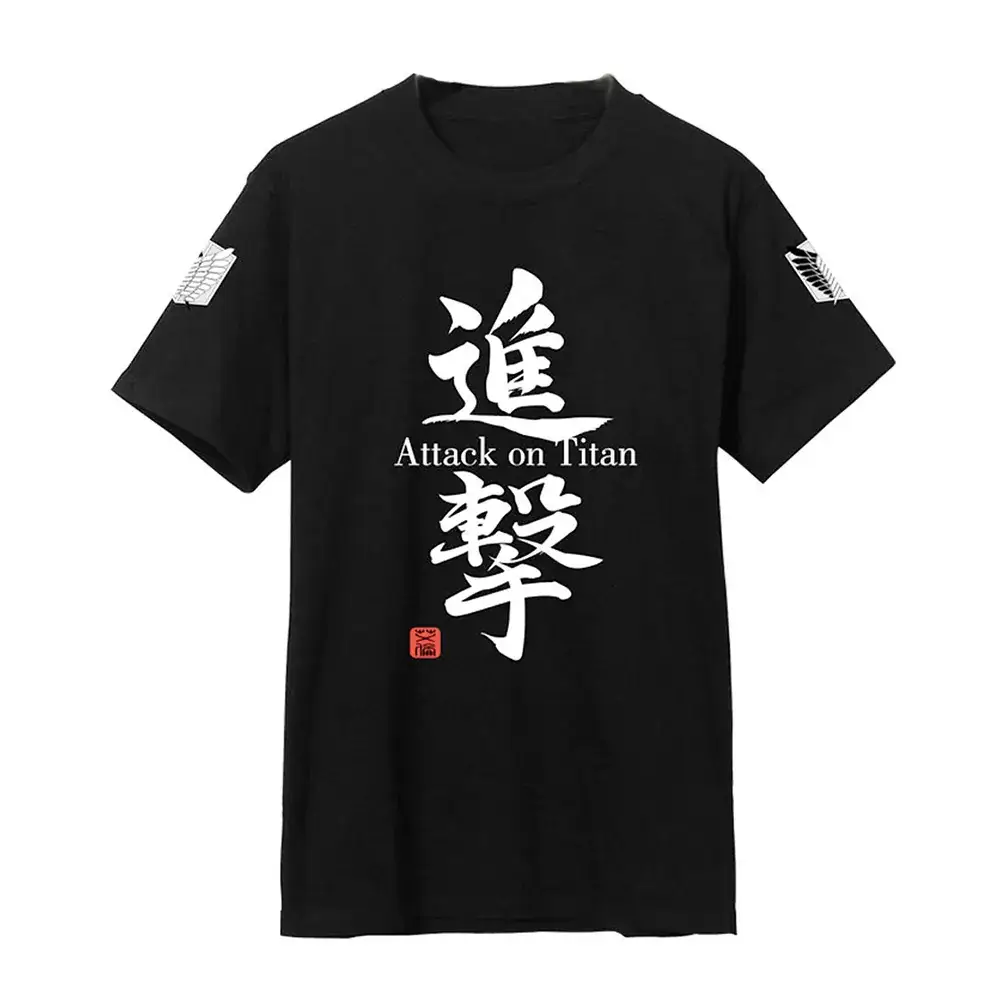 Attack on Titan Black T-Shirt Giant Investigation Corps Cosplay - Image 3