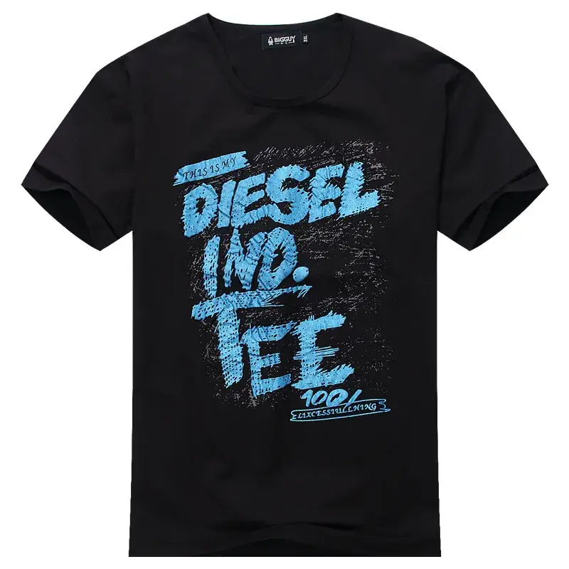 Men Casual T-Shirt White Green Graphic Design