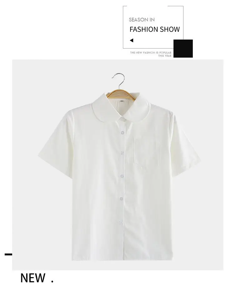 Japanese School Shirt for Boys White Green Bow Short Sleeve — feature 10