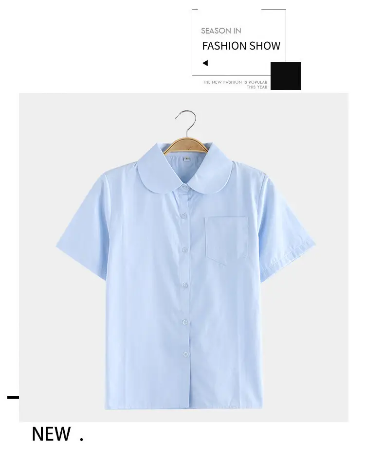 Japanese School Shirt for Boys White Green Bow Short Sleeve — feature 4