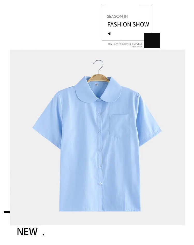 Japanese School Shirt for Boys White Green Bow Short Sleeve — feature 5