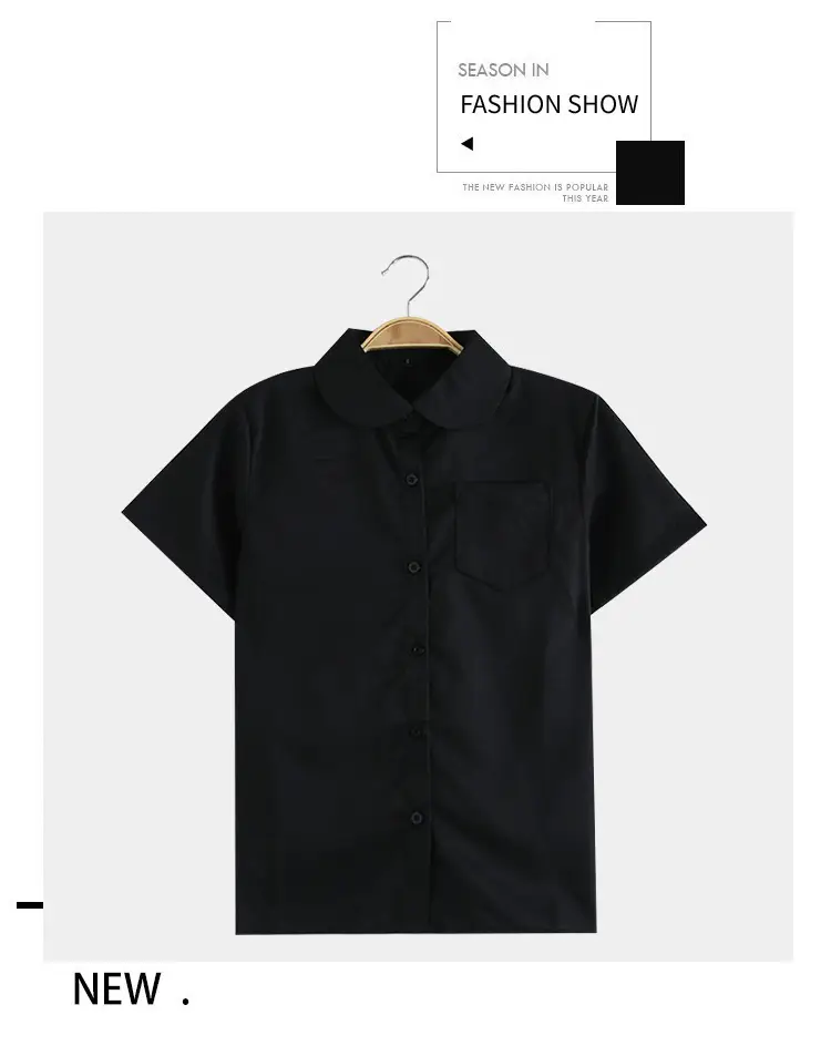Japanese School Shirt for Boys White Green Bow Short Sleeve — feature 6
