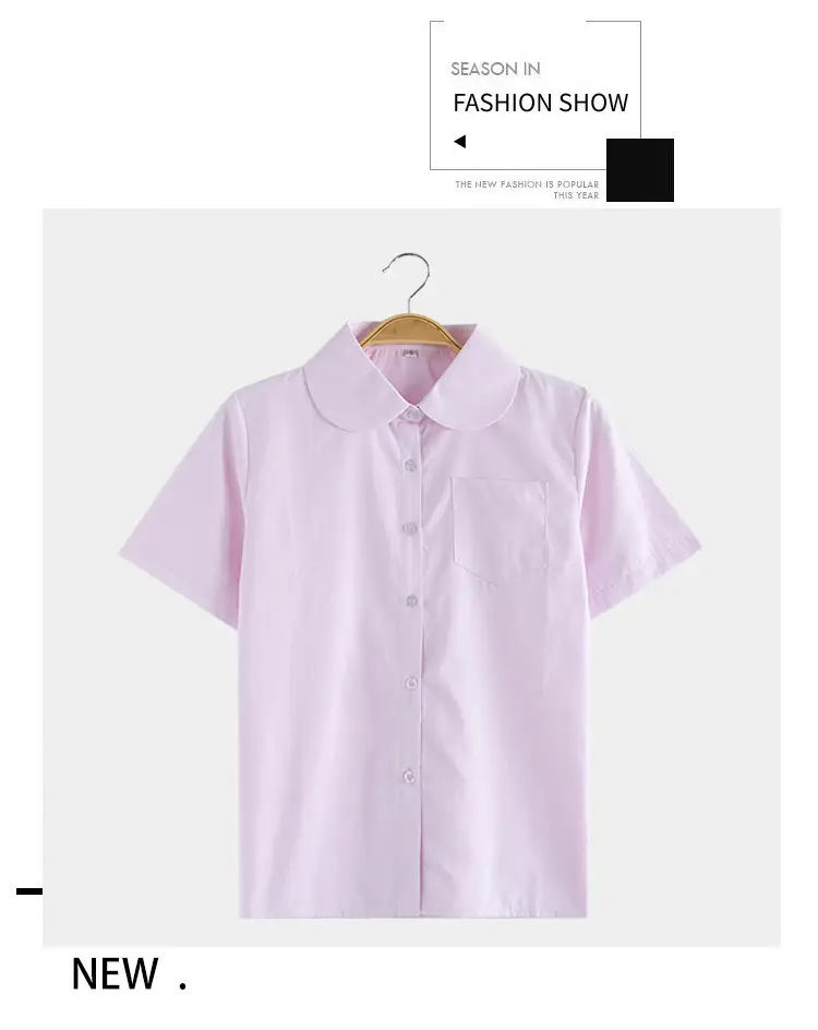 Japanese School Shirt for Boys White Green Bow Short Sleeve — feature 7