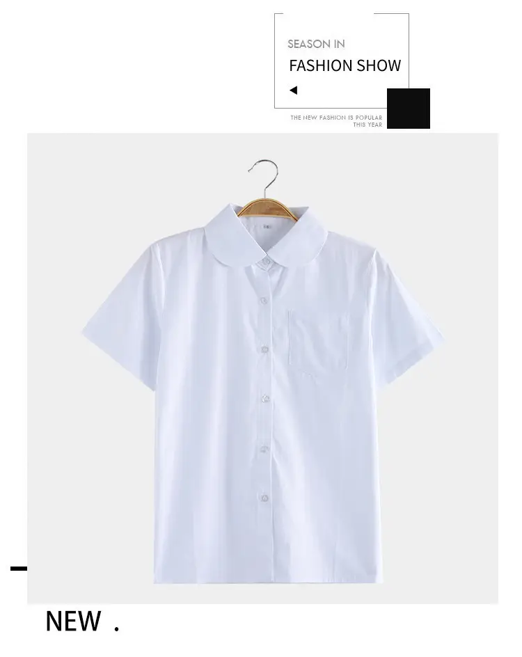 Japanese School Shirt for Boys White Green Bow Short Sleeve — feature 8