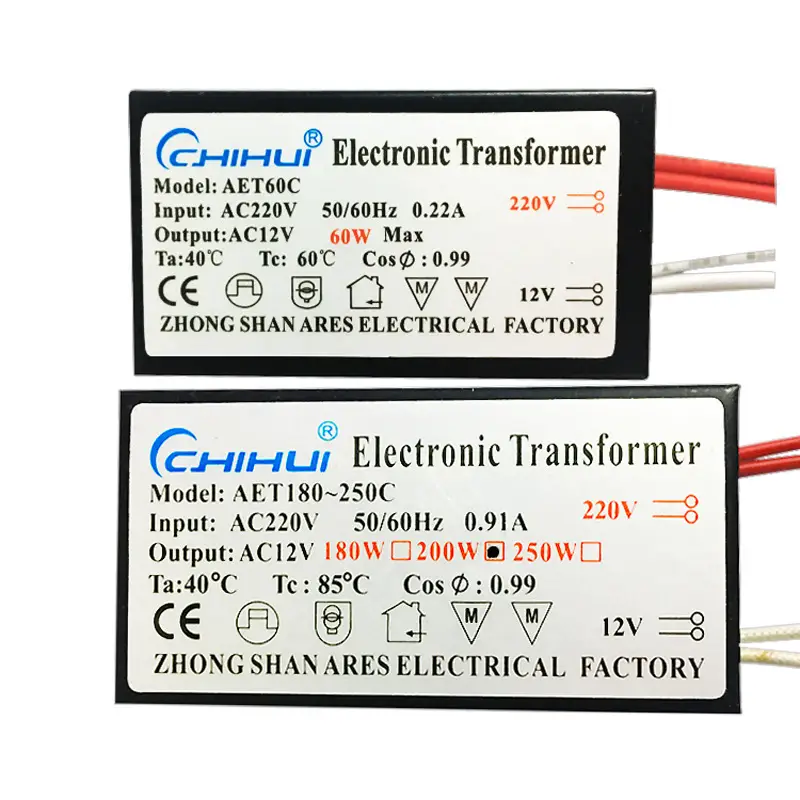 Quartz Halogen Lamp Transformer 20W-250W AC12V 90% Power