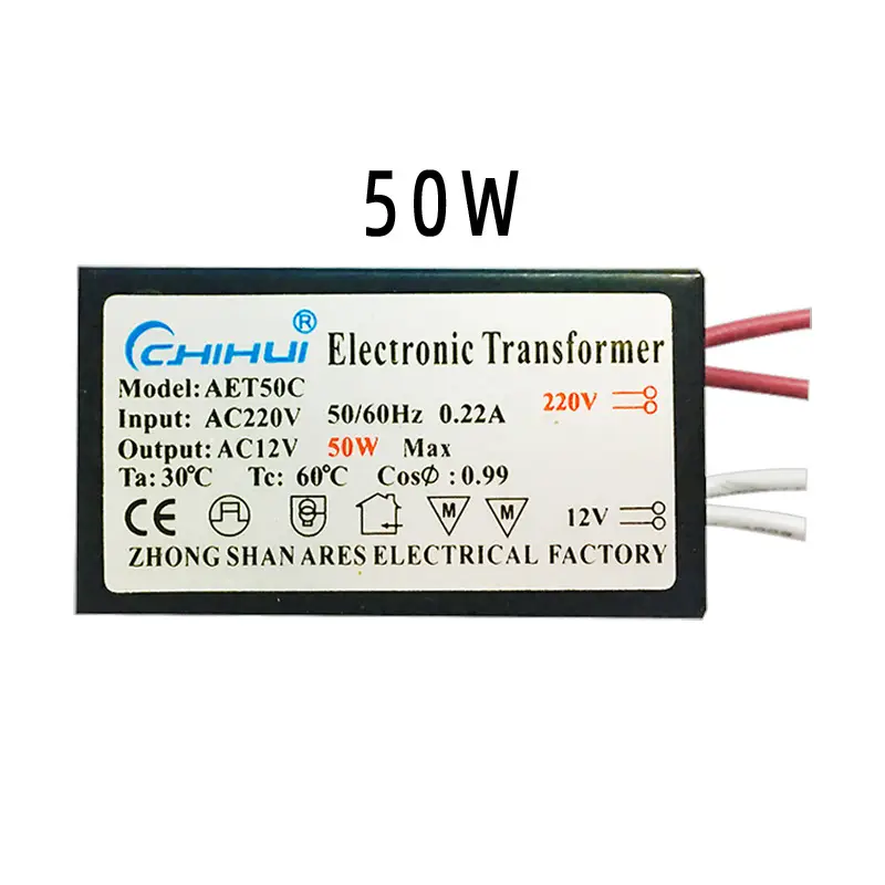 Quartz Halogen Lamp Transformer 20W-250W AC12V 90% Power