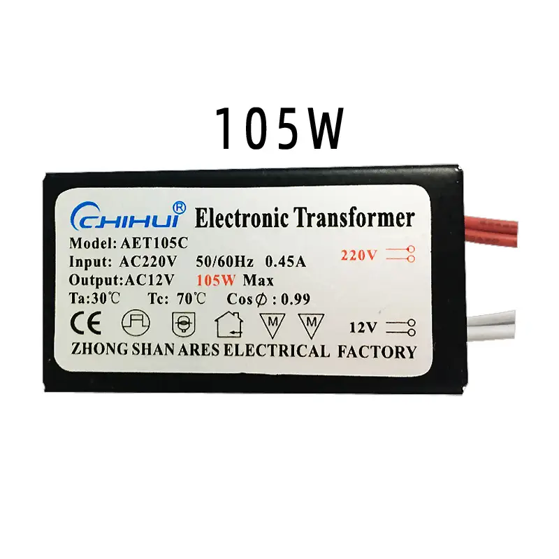 Quartz Halogen Lamp Transformer 20W-250W AC12V 90% Power