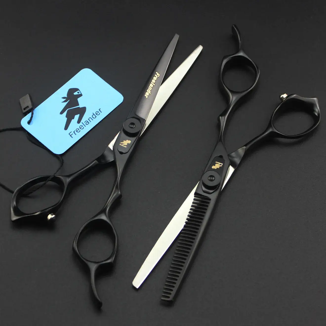 Freelyblade 6.0" Black Hair Scissors Barber Set - Image 2