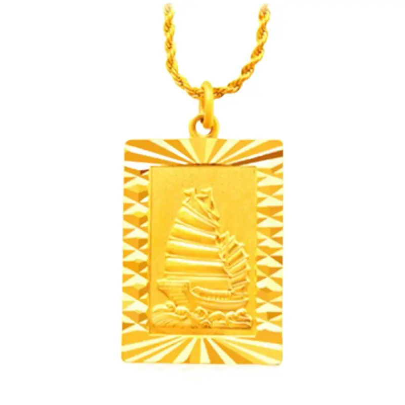 Alluvial Gold Cloud Pendant for Men Women Real Gold Plated