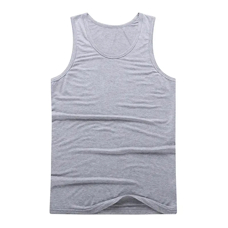 Men's Grey Sleeveless T-Shirt Large Plus Size - Image 2