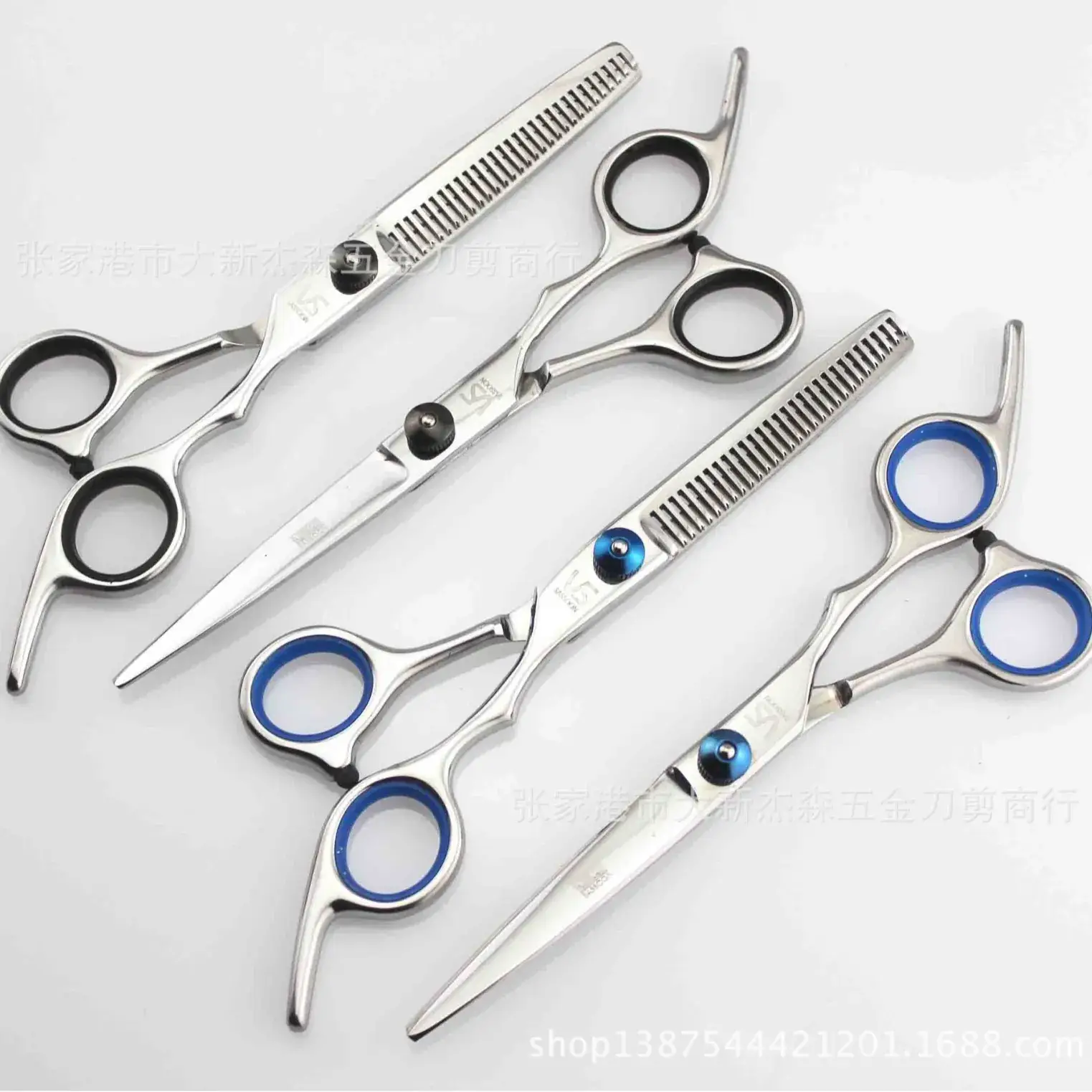 6.0 Inch Blue Screw Hair Scissors Barber Tools - Image 2