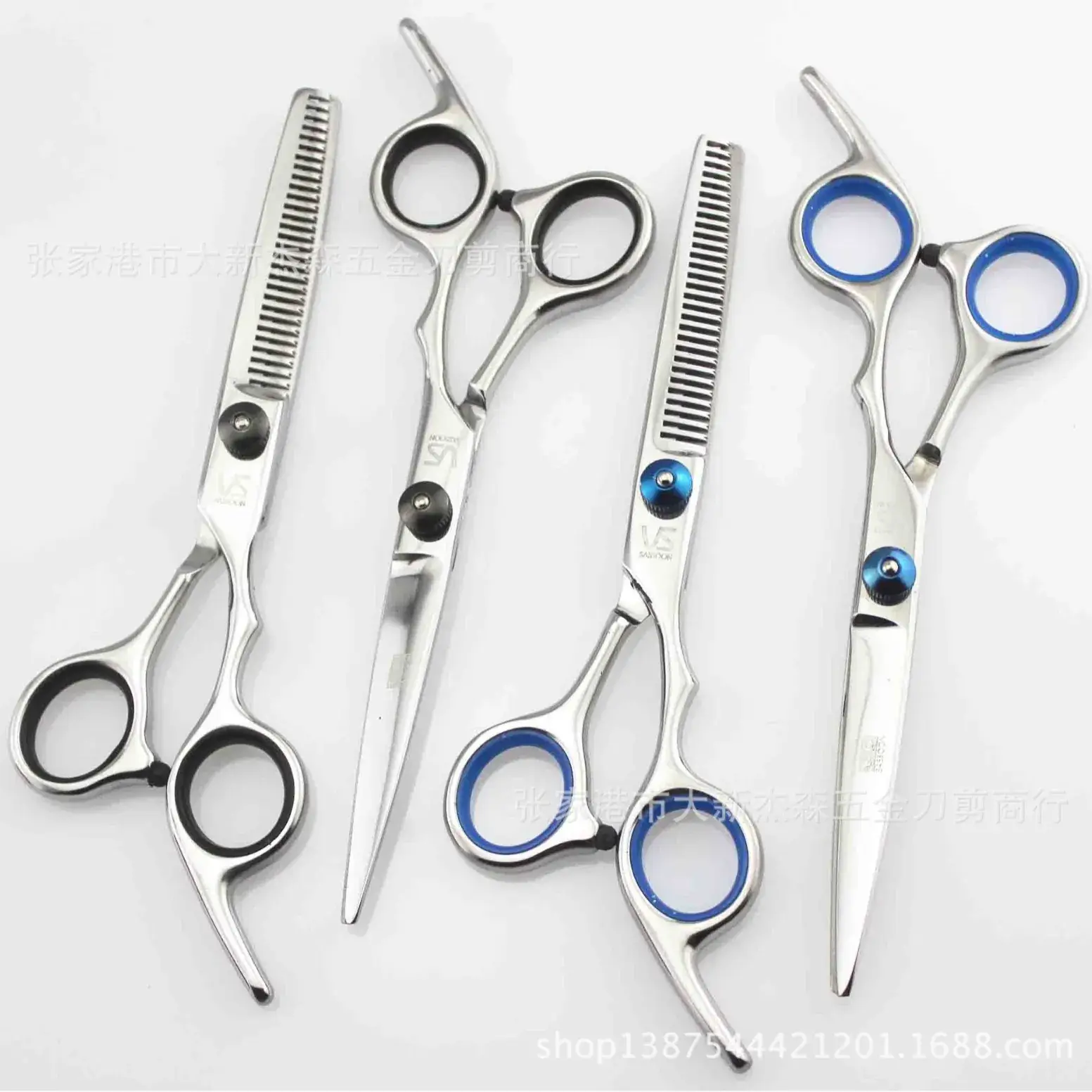 6.0 Inch Blue Screw Hair Scissors Barber Tools