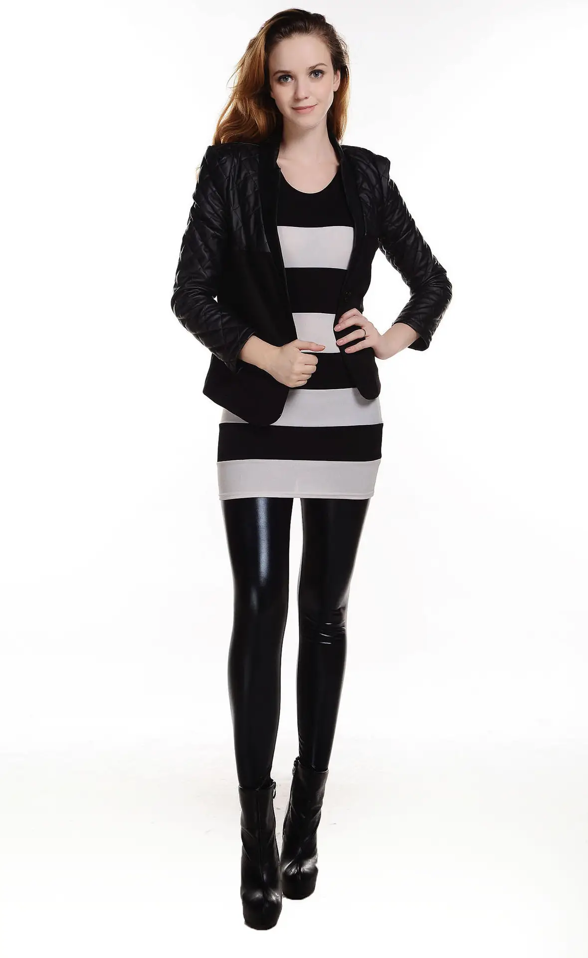 Shiny Metal Leggings Multi Color Mid Waist - Image 4