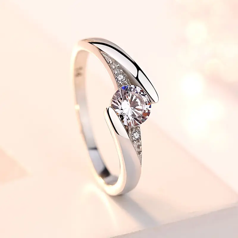 Korean Diamond Closed Female Ring S925 Silver - Image 3