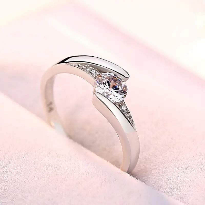 Korean Diamond Closed Female Ring S925 Silver - Image 4
