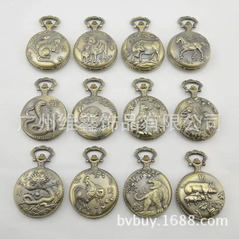 Twelve Zodiac Metal Pocket Watches for Kids - Image 3
