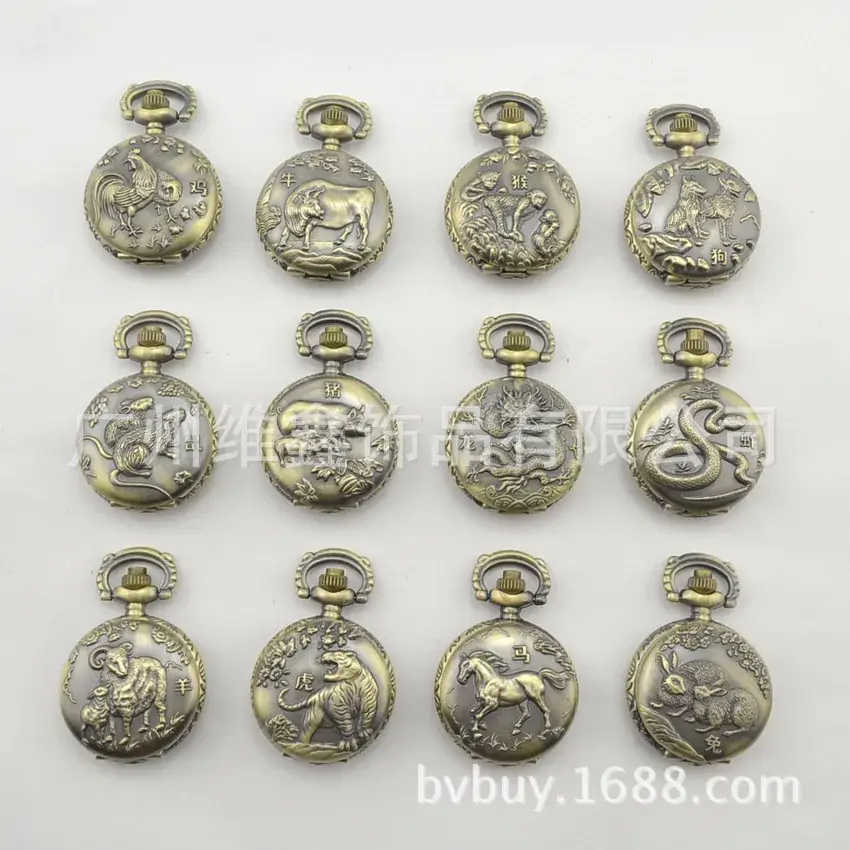 Twelve Zodiac Metal Pocket Watches for Kids — feature 39
