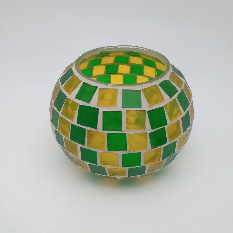Solar Garden Lamp Green Yellow Glass Jar Decorative Lighting