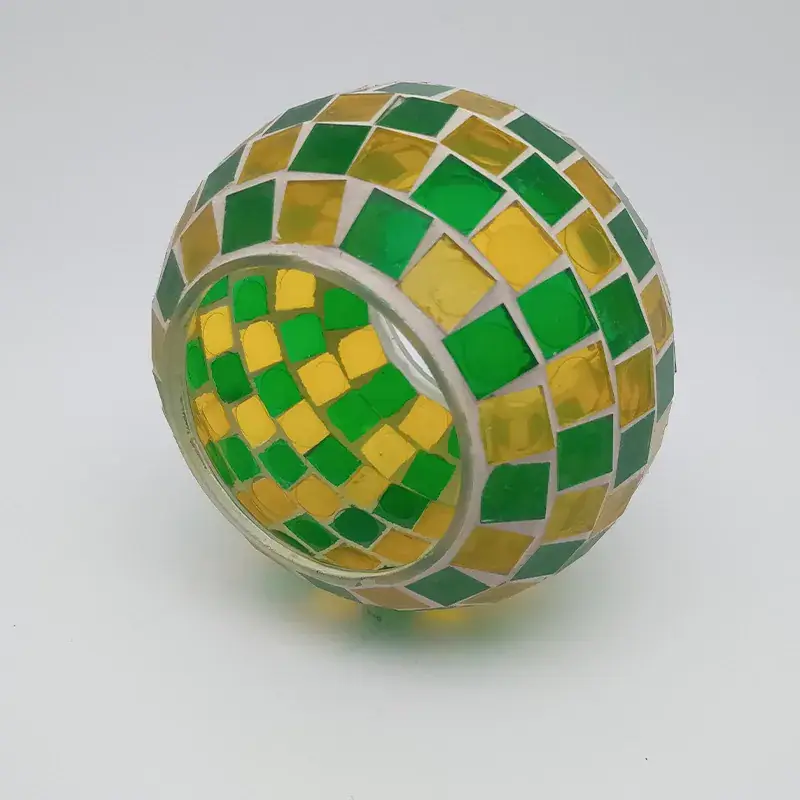 Solar Garden Lamp Green Yellow Glass Jar Decorative Lighting