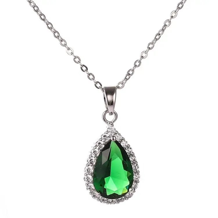 Water Drop AAA Zircon Pendant Necklace Copper Pave - Image 11