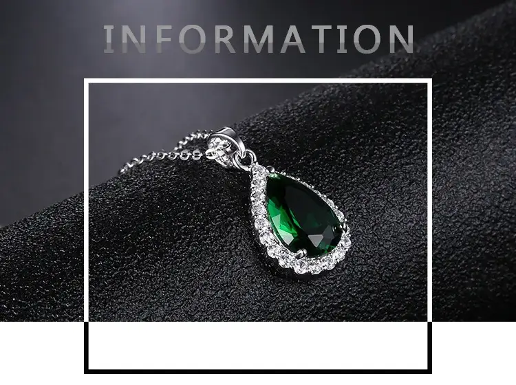 Water Drop AAA Zircon Pendant Necklace Copper Pave — feature 2