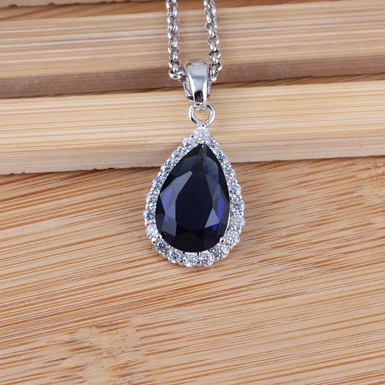 Water Drop AAA Zircon Pendant Necklace Copper Pave - Image 6