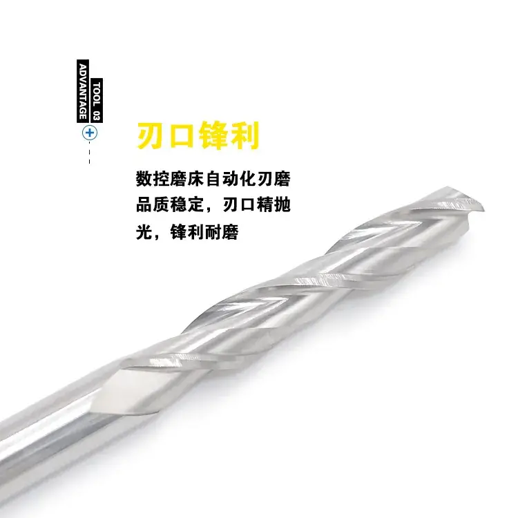 Double Edged Spiral Milling Cutter 8-12mm Yellow Handle - Image 3