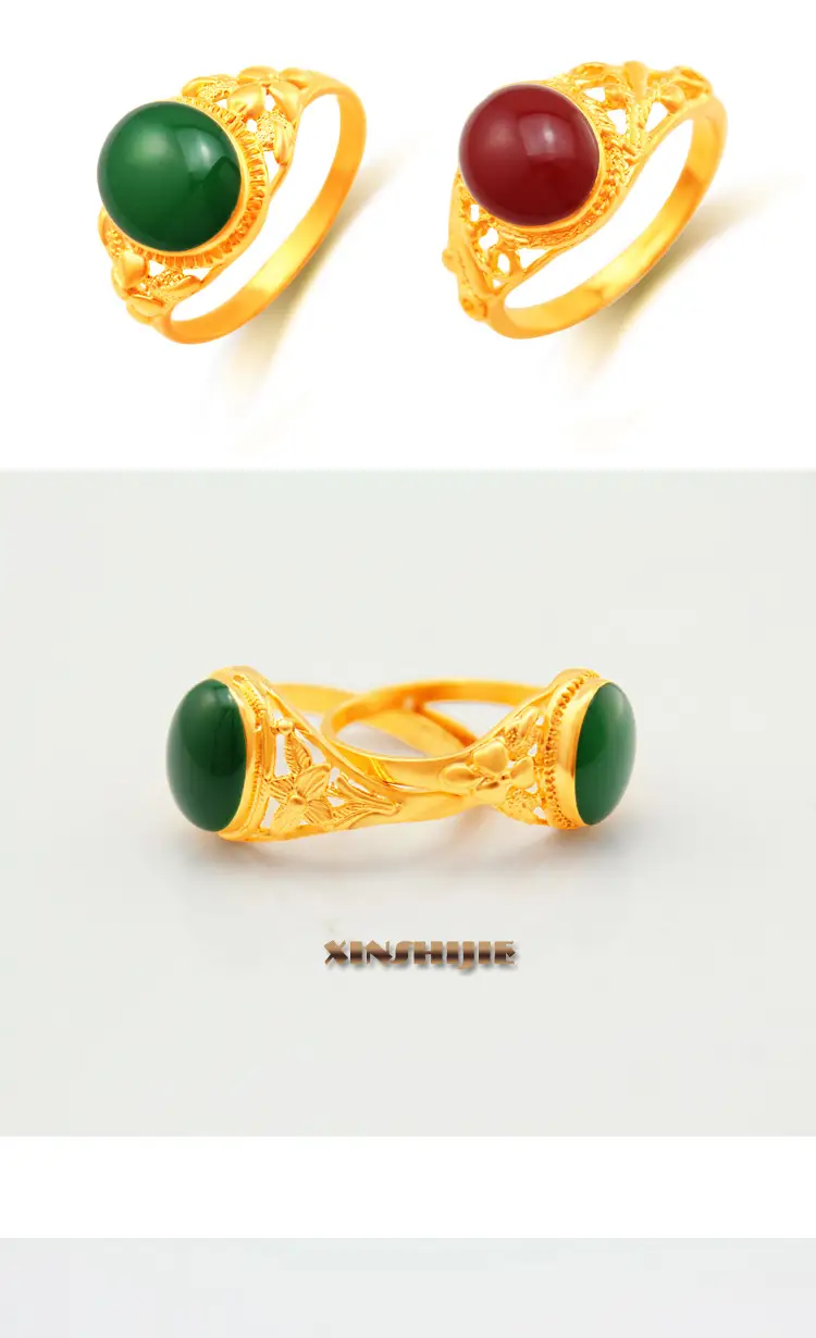 Red Gemstone Open Gold Ring for Women — feature 3
