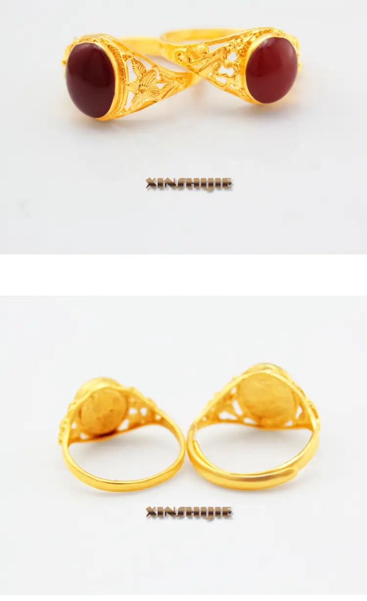 Red Gemstone Open Gold Ring for Women — feature 4
