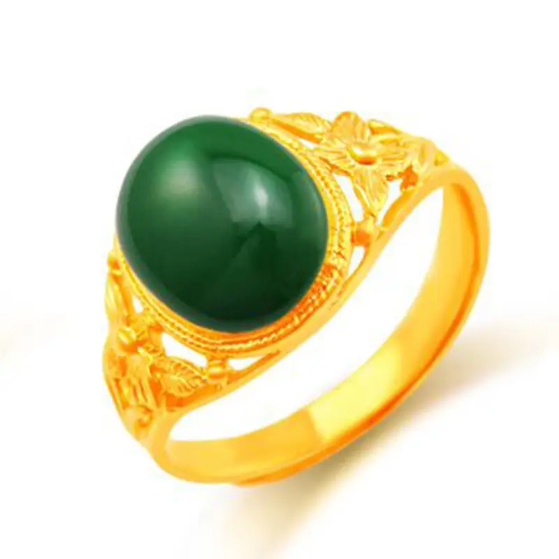 Red Gemstone Open Gold Ring for Women - Image 2