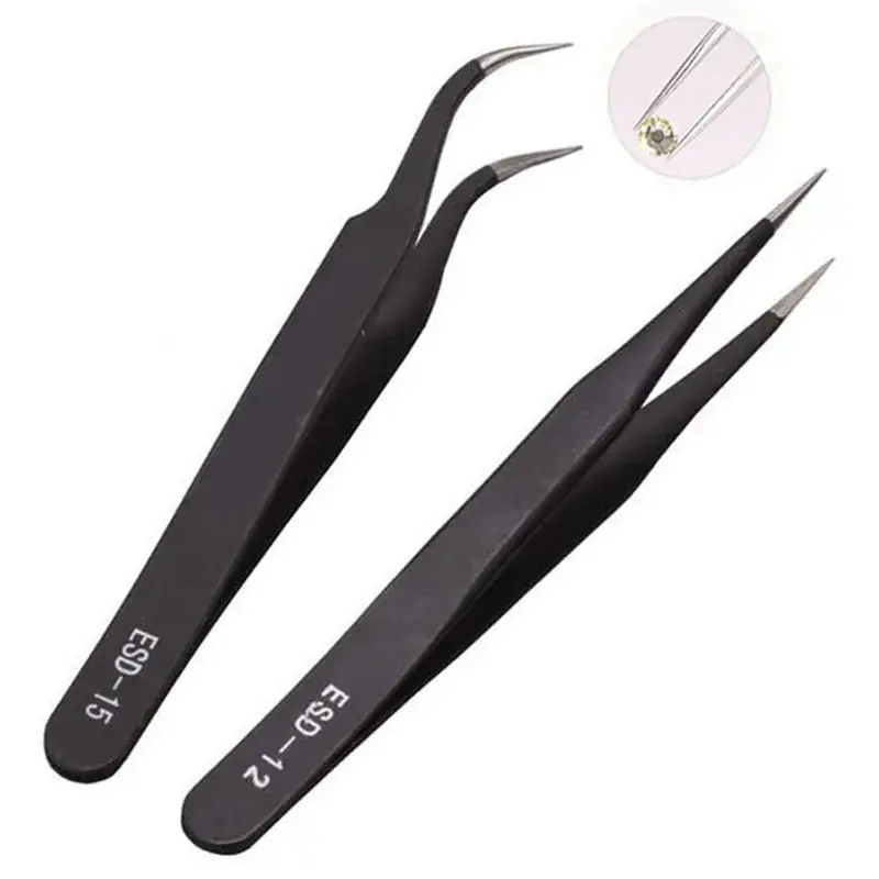 Anti-Static Eyelash Tweezers for Flawless Hair