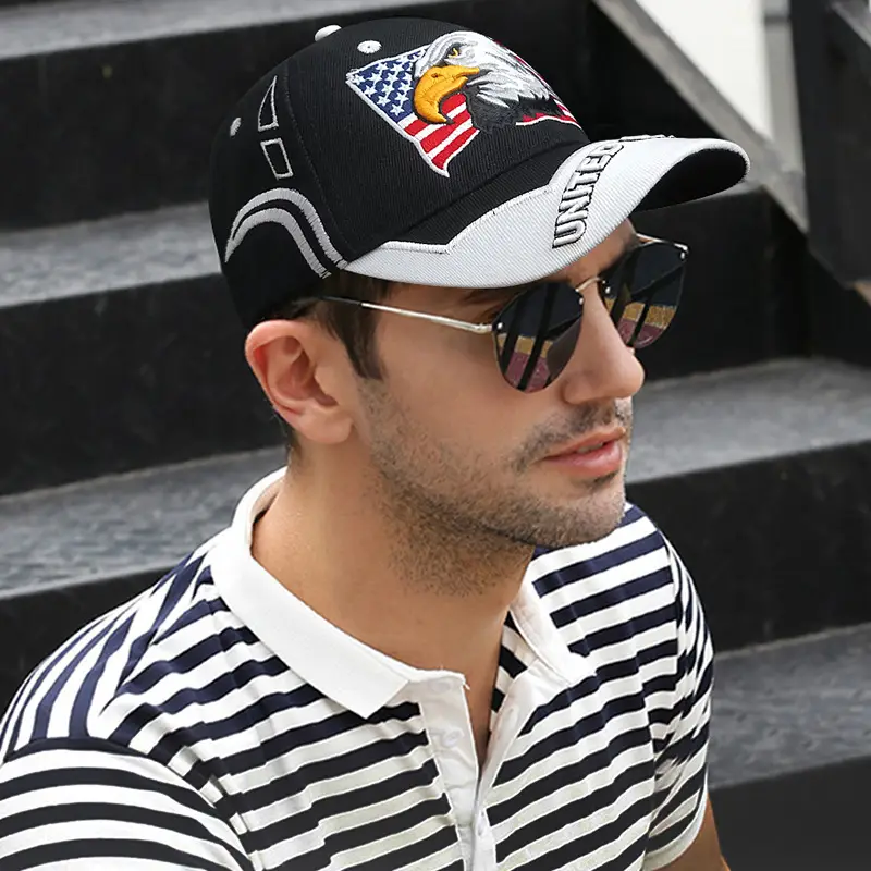 Men's Eagle Embroidered Baseball Cap with American Flag Design - Image 16