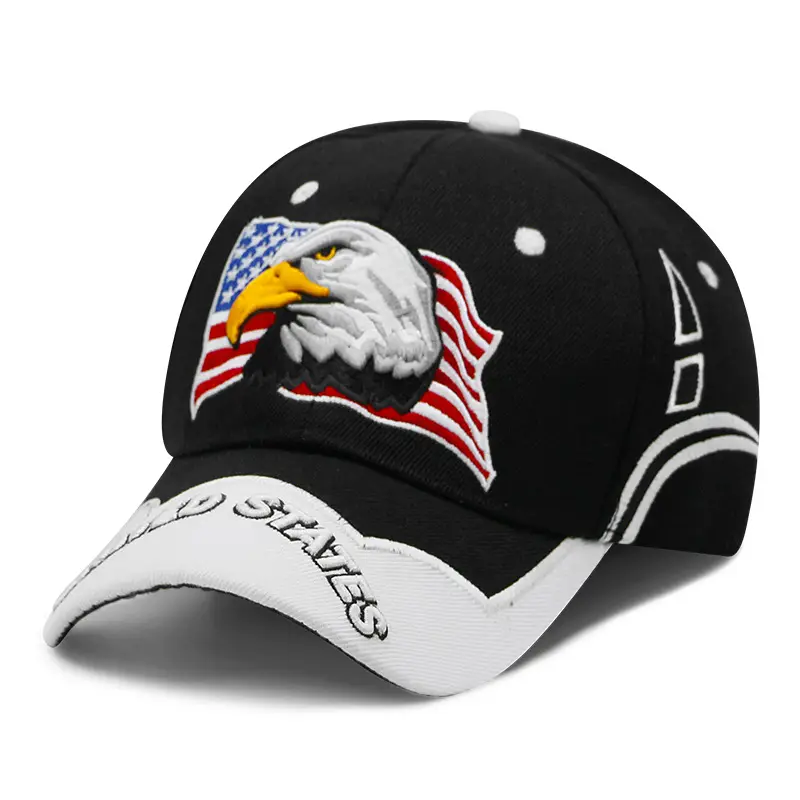 Men's Eagle Embroidered Baseball Cap with American Flag Design - Image 11