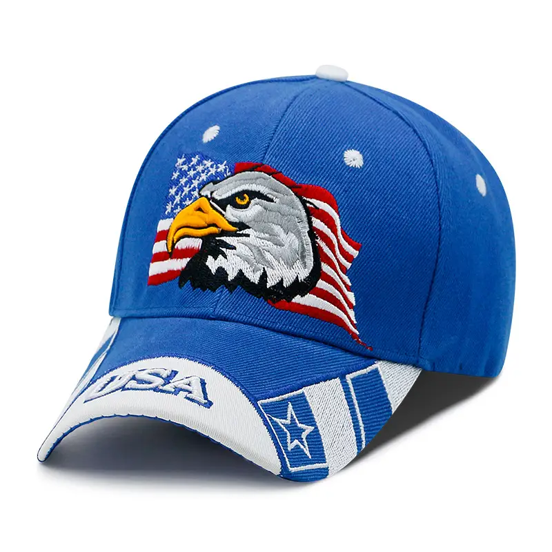 Men's Eagle Embroidered Baseball Cap with American Flag Design - Image 2