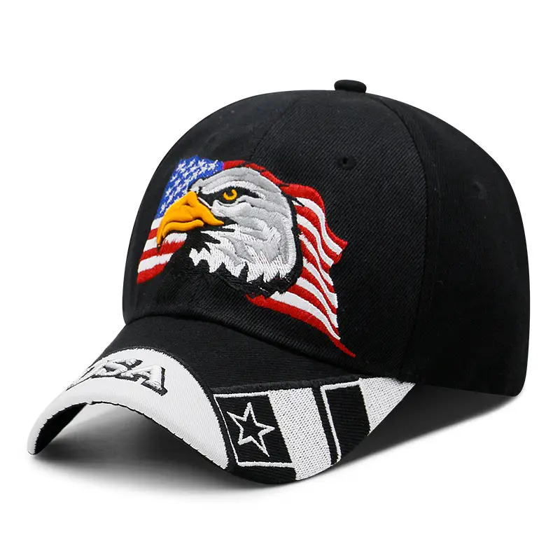 Men's Eagle Embroidered Baseball Cap with American Flag Design - Image 4
