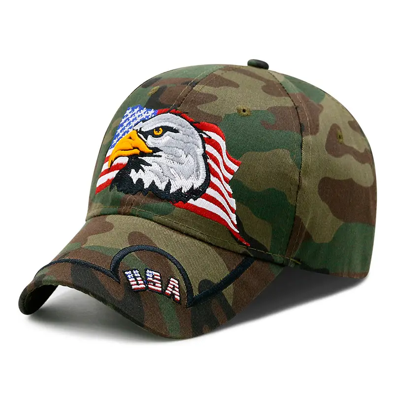 Men's Eagle Embroidered Baseball Cap with American Flag Design - Image 5