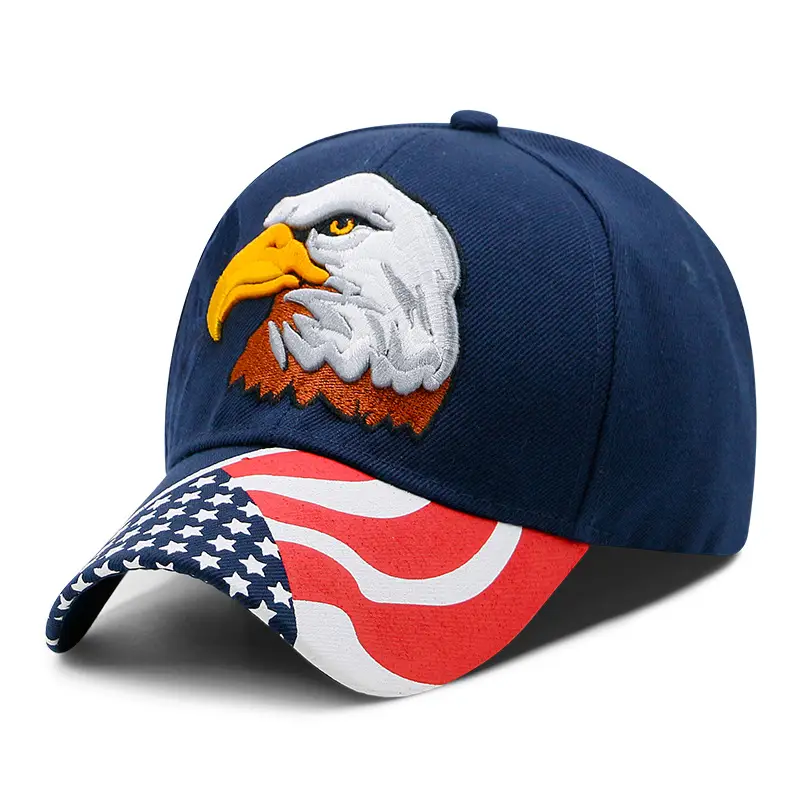 Men's Eagle Embroidered Baseball Cap with American Flag Design - Image 6