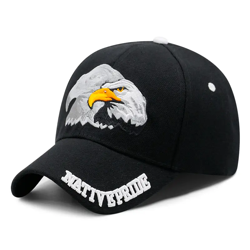 Men's Eagle Embroidered Baseball Cap with American Flag Design - Image 7