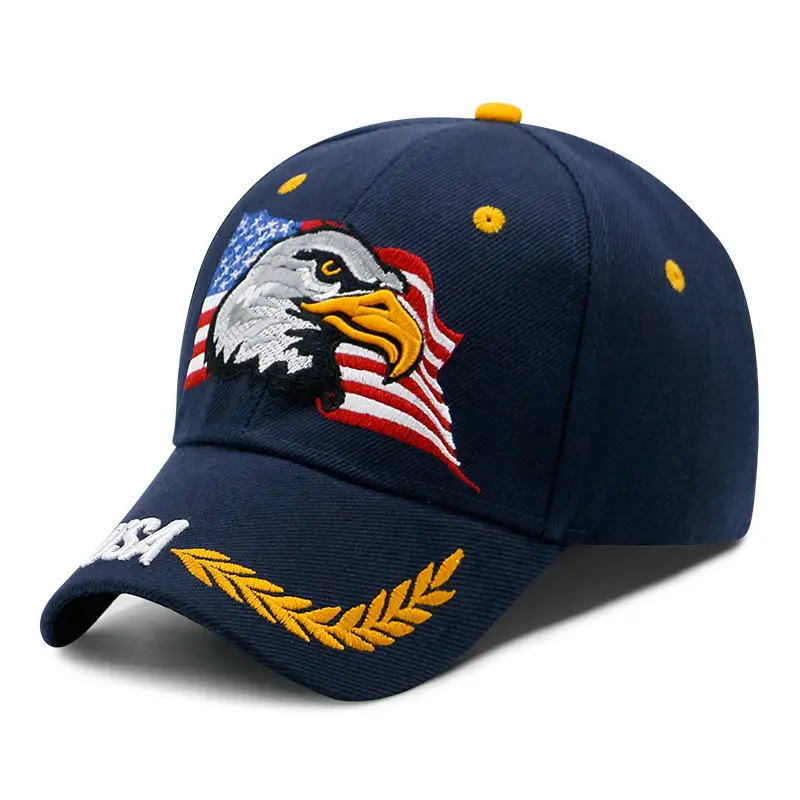 Men's Eagle Embroidered Baseball Cap with American Flag Design - Image 8