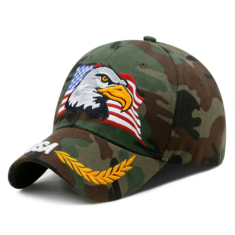 Men's Eagle Embroidered Baseball Cap with American Flag Design - Image 9