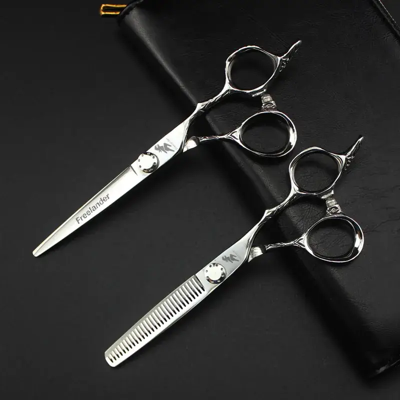 6.0 Inch Flower Handle Hair Scissors Straight Cut Teeth Bangs - Image 2