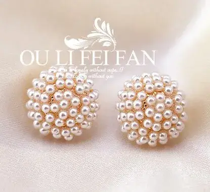 18K Gold Plated Mushroom Pearl Earrings for Women
